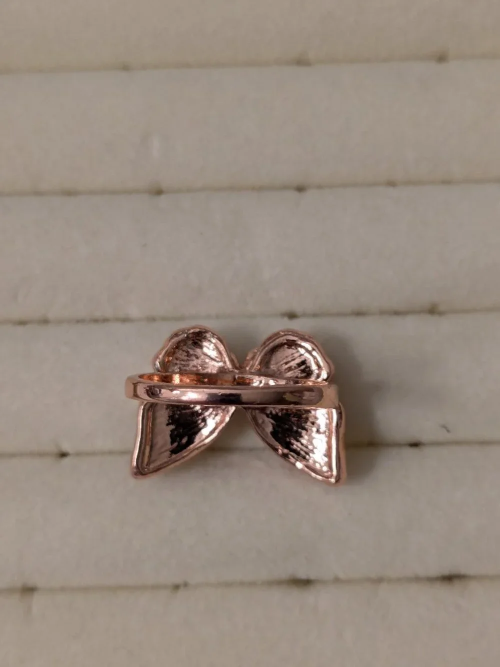 New!  Size 9 1/2 Pink Butterfly Ring Rose Gold Tone
